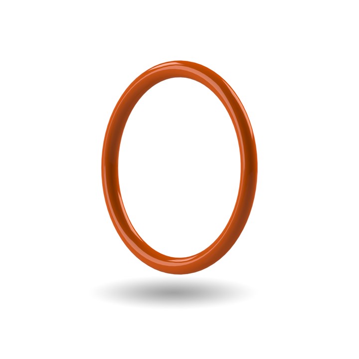 Rust Colour O-ring - ID - 18.77mm x CS - 1.78mm - Silicone (VMQ) FDA 70